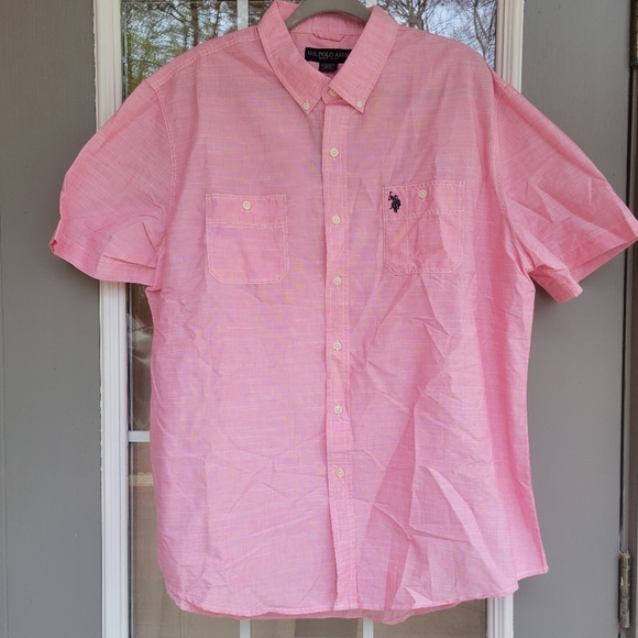 U.S. Polo Assn. Pastel Pink Button Down Shirt - Size XXL (NWT) - Picture 1 of 6